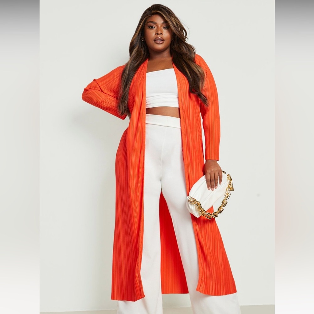 PLISSE MAXI KIMONO